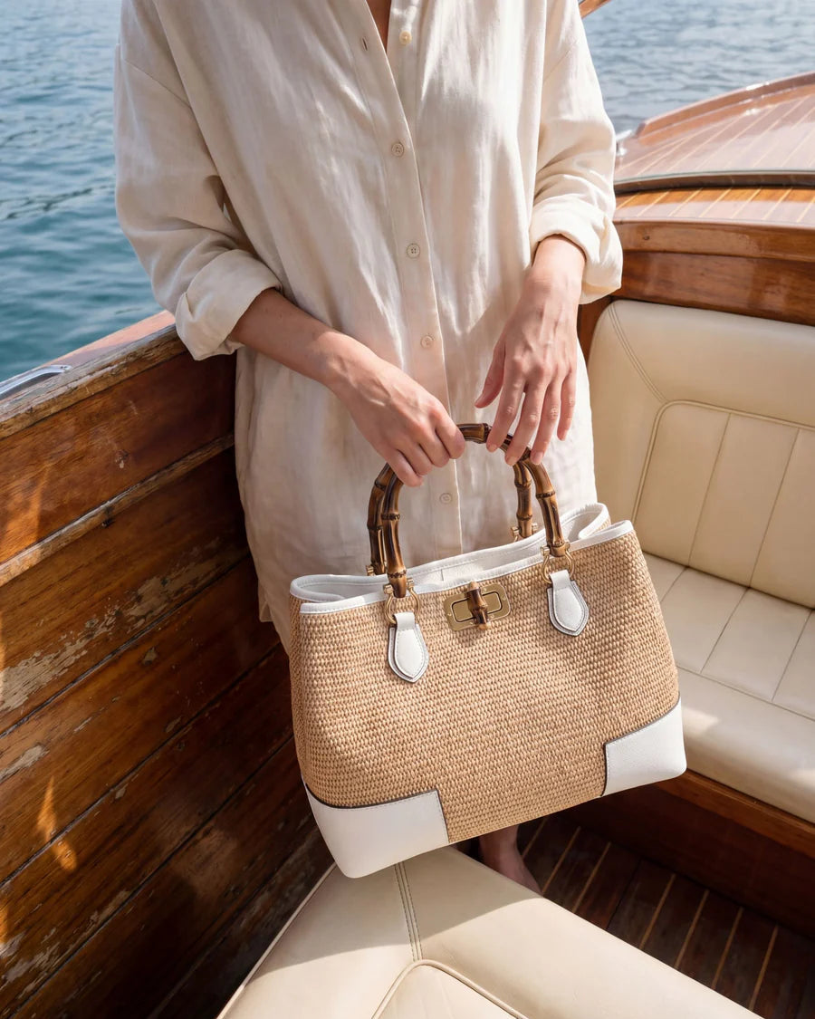Bamboo Babe White Rafia