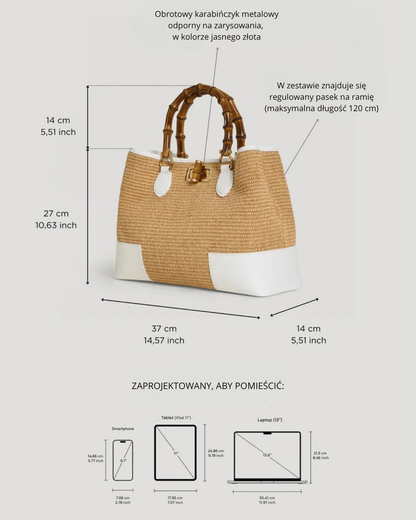 Bamboo Babe White Rafia