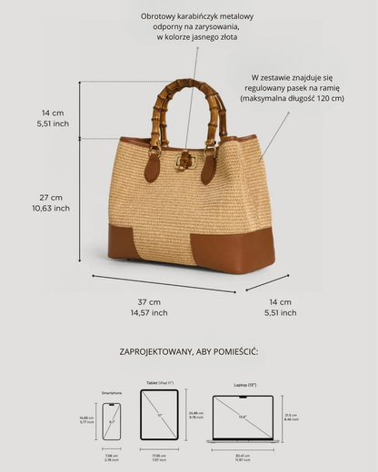 Bamboo Babe Cognac Rafia